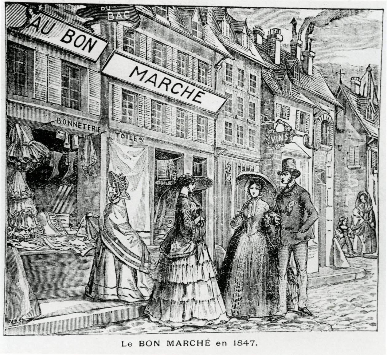 The Bon Marché Shop in the rue du Bac, Paris in 1847 by French School