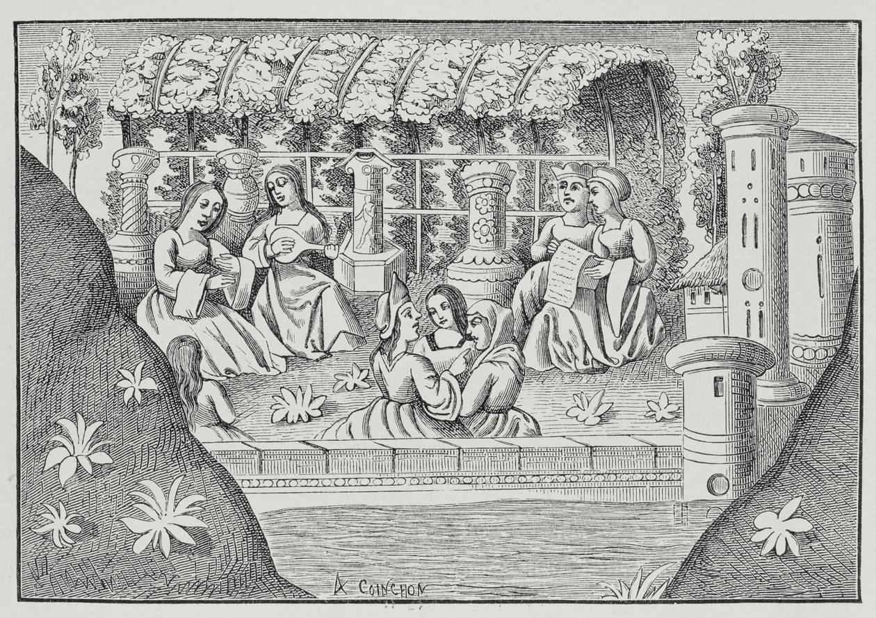 The Castle of Alamond and its Enchantments, from The Travels of Marco Polo, copied by Albert Coinchon from the original manuscript by French School