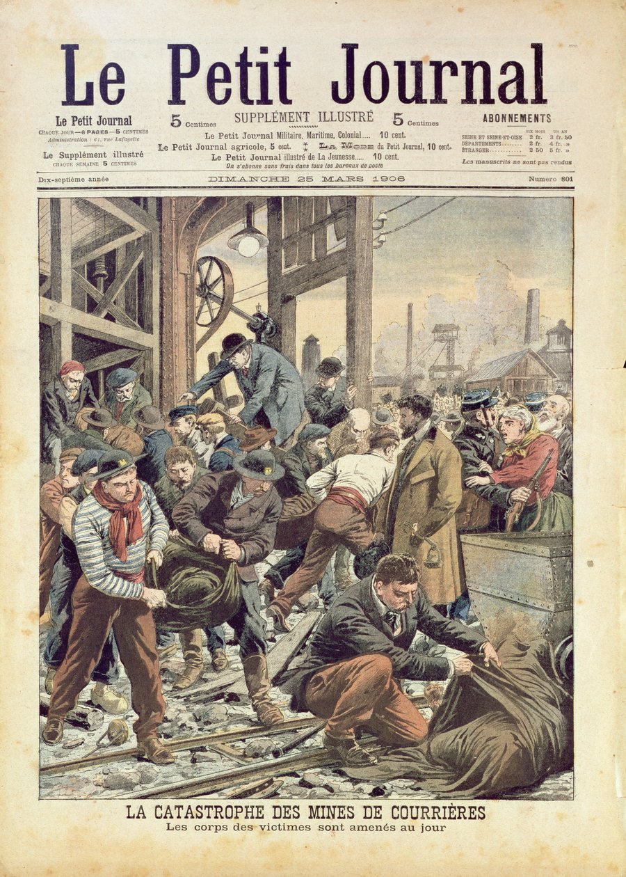 The Catastrophe at Courrieres, from Le Petit Journal, 25th March 1906 by French School