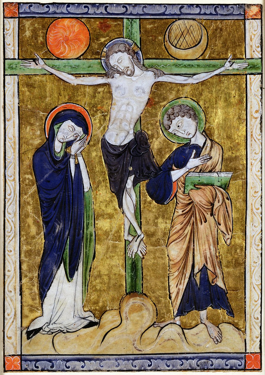The Crucifixion, from a Psalter, c.1215 by French School