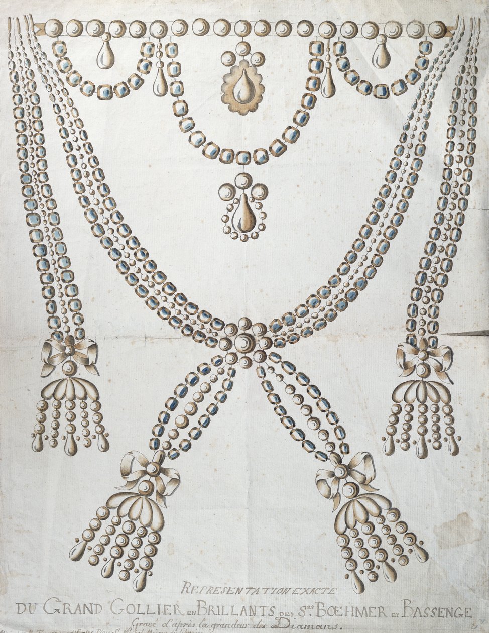 The Diamond Necklace Involved in the Affair of the Collier de la Reine, c.1785 by French School