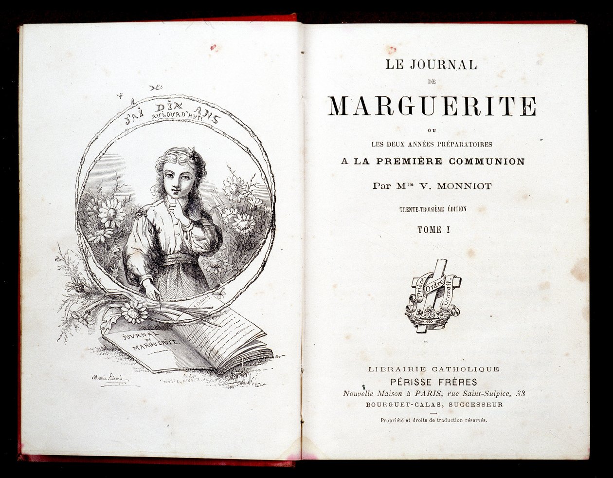 The Diary of Margarita or the two years of preparation for the first communion by Miss V. Monniot. by French School