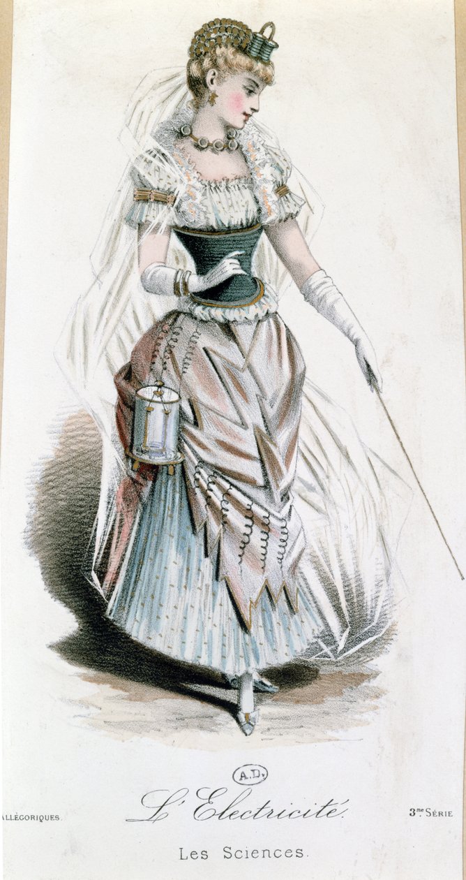 The Electricity Fairy, costume for a fancy dress ball with battery, c.1885 by French School