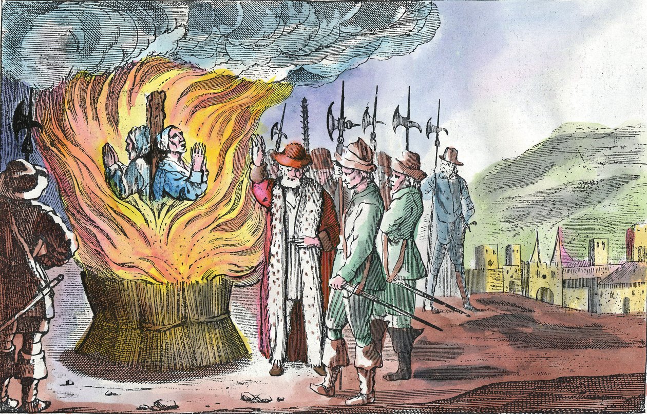 The Execution of Waldensian Women during the Piedmont Easter of 1655 by French School
