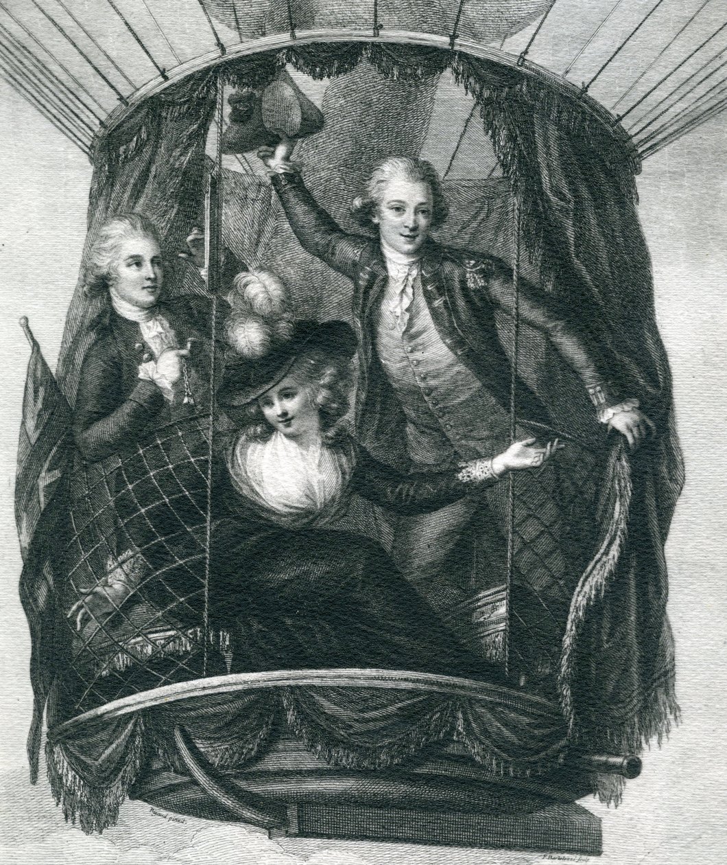The First Balloon Ascent in England, 15th September 1784, from Wonderful Balloon Ascents or the Conquest of the Skies by French School