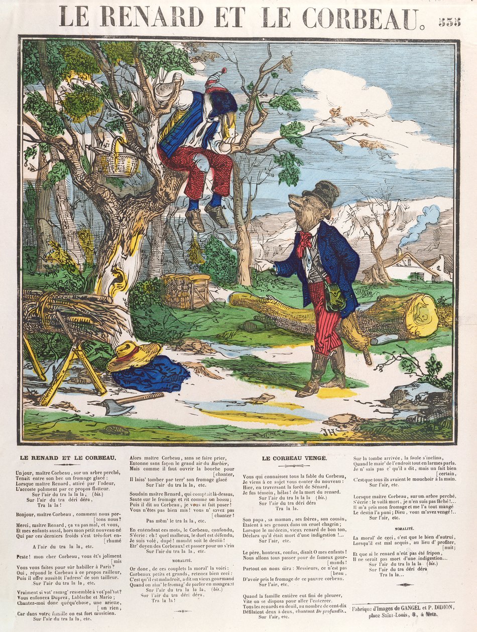 The Fox and the Crow (c.1840) by French School