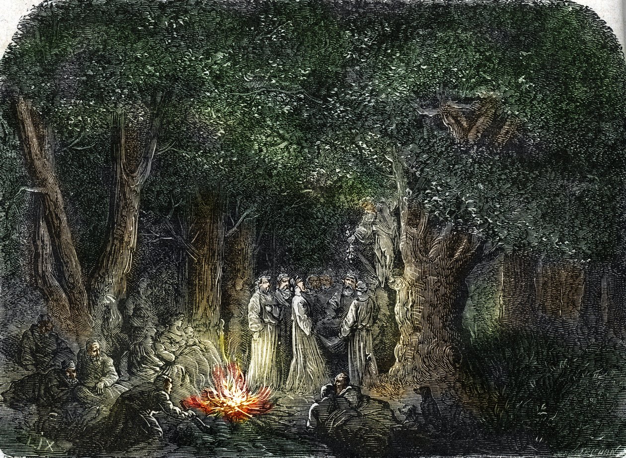 The Gauls and their priests or Druids (engraving) 1864 by French School