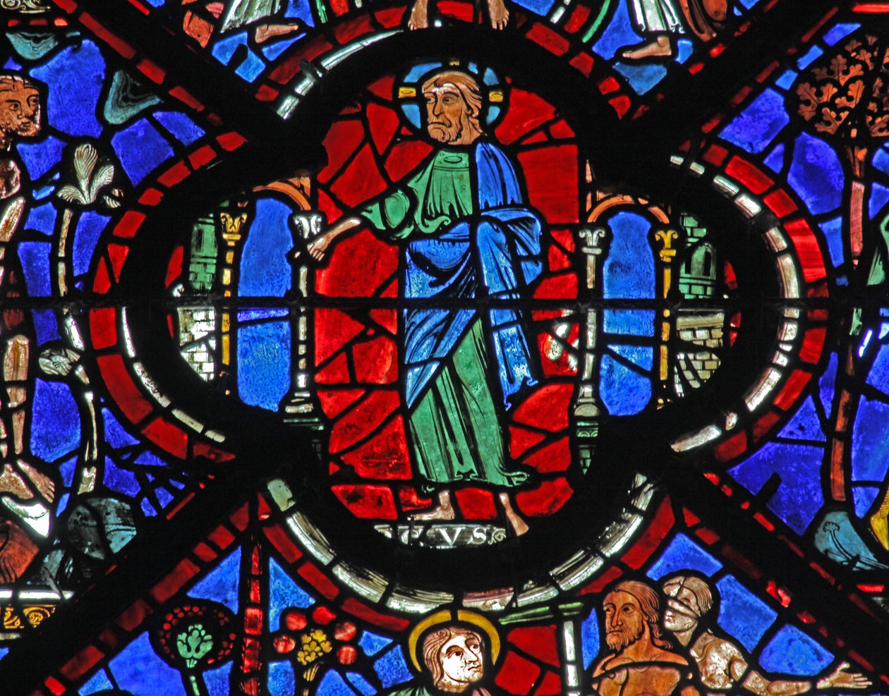 The Good Samaritan Window: God Pronounces the Sentence for Mankind - and the Redemption by French School