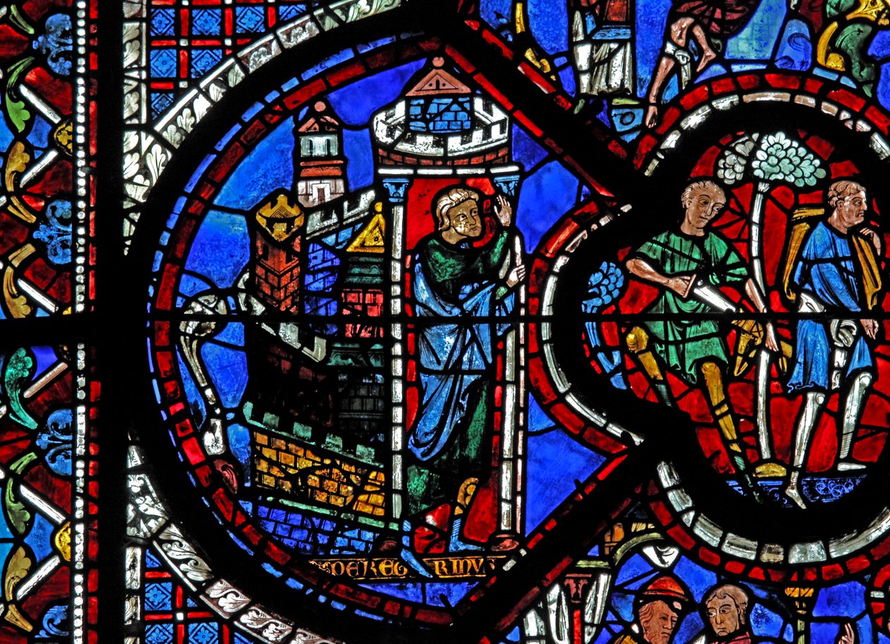 The Good Samaritan Window: A Man Leaves Jerusalem by French School