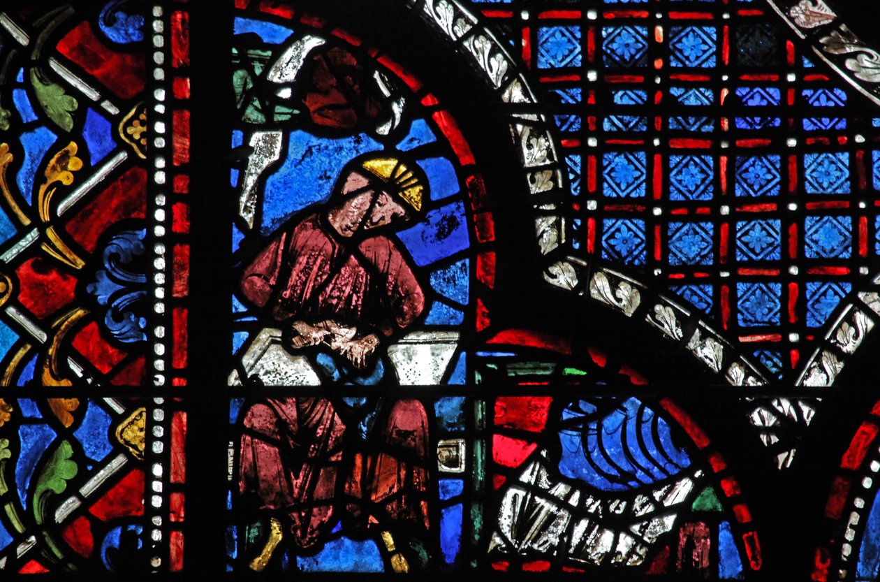 The Good Samaritan Window: The Donors - Shoemakers by French School
