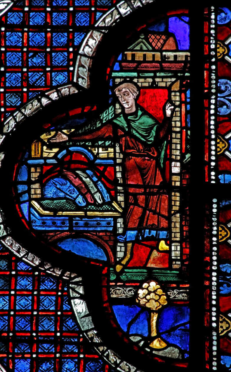 The Good Samaritan Window: The Inn Receives the Samaritan and the Wounded Man by French School