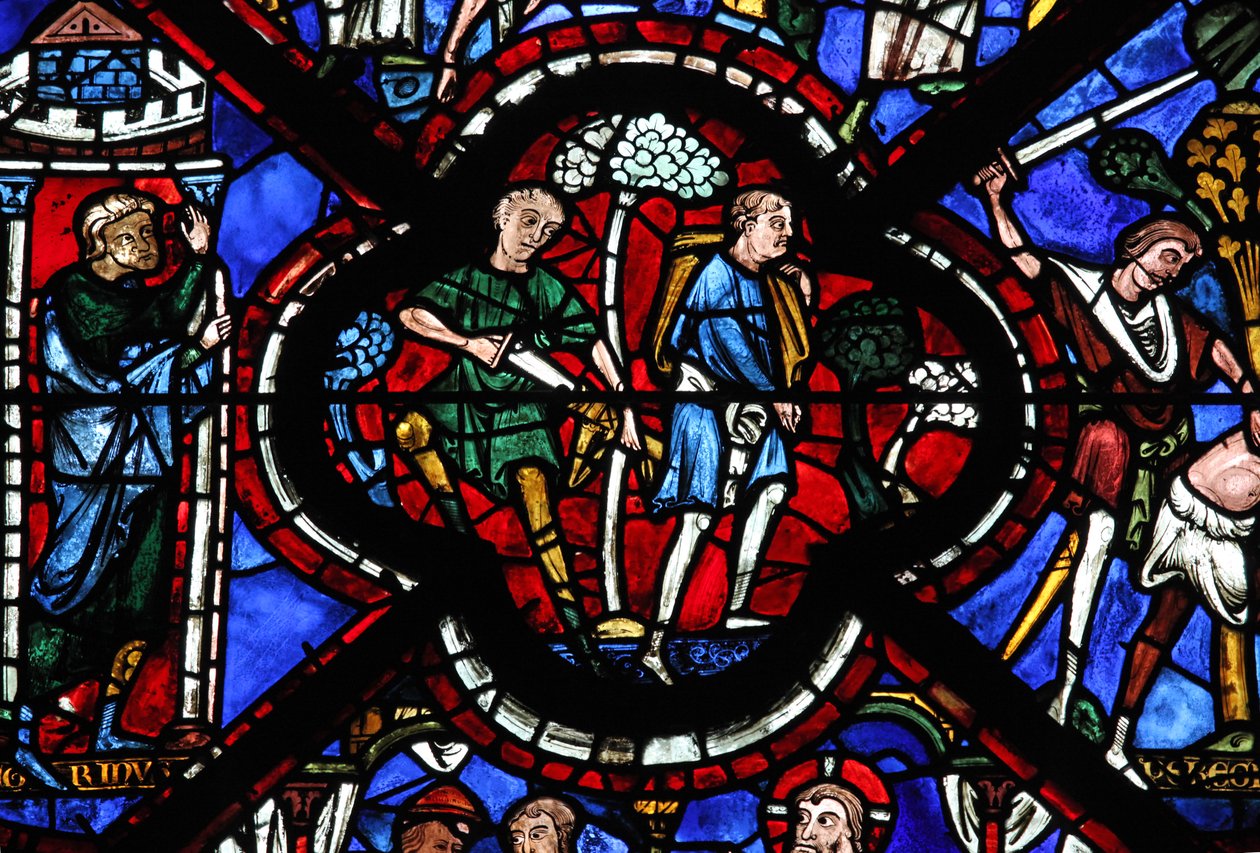 The Good Samaritan Window: Thieves Attack the Traveller by French School