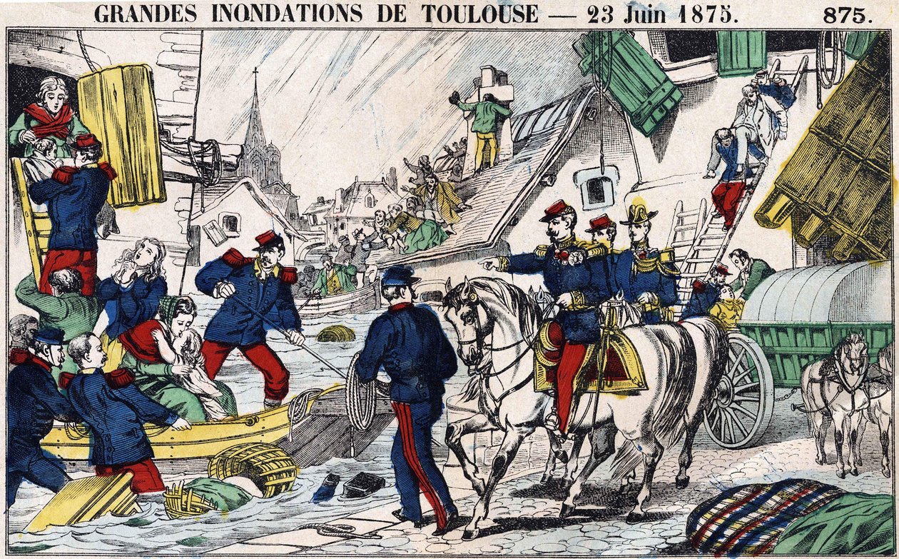 The Great Floods of Toulouse on June 23 by French School