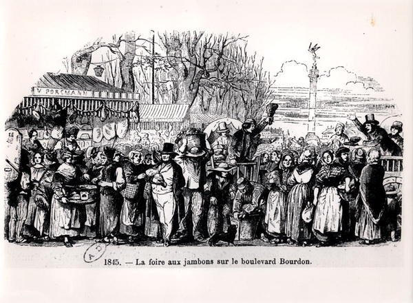 The Ham Fair on Boulevard Bourdon, Paris by French School