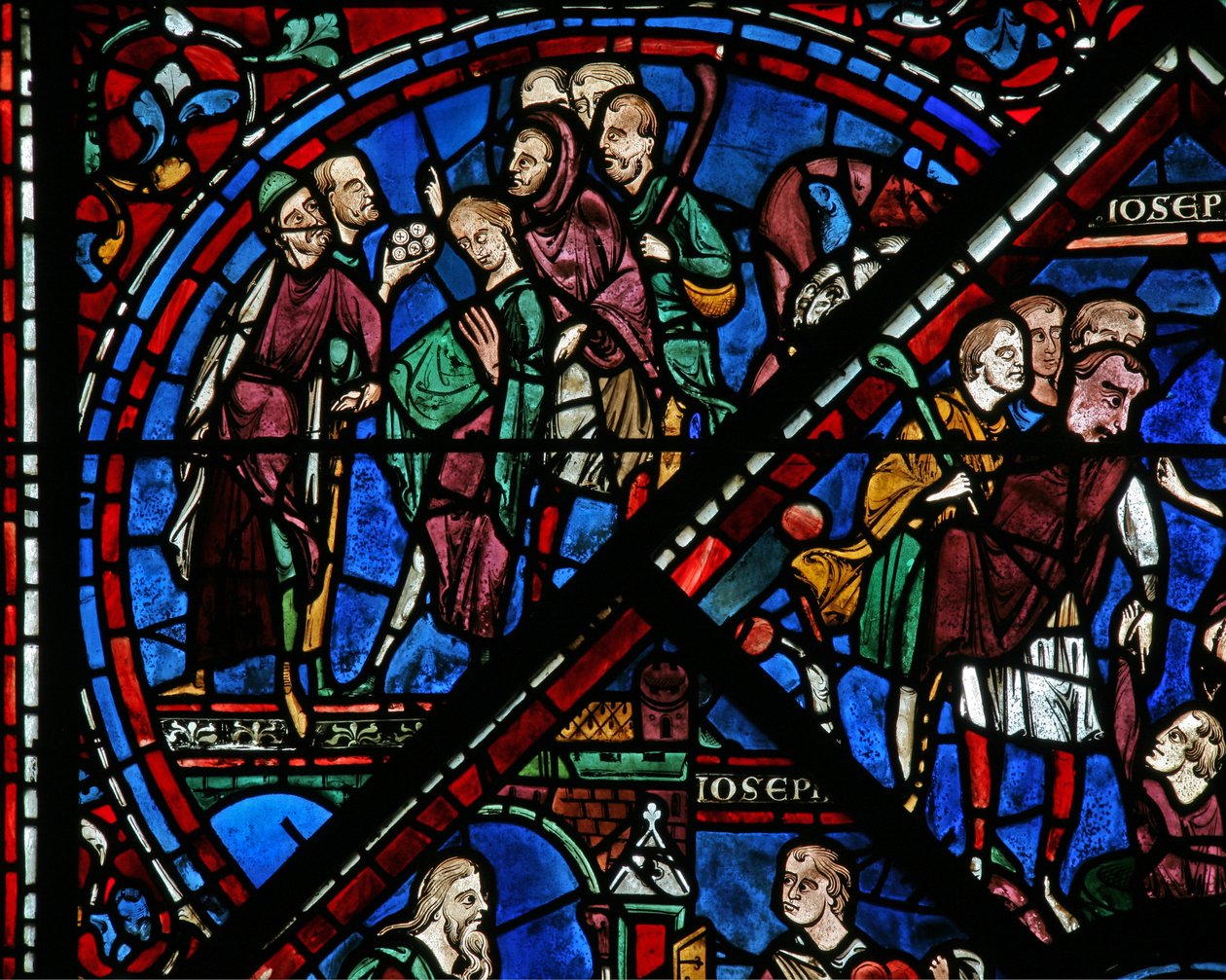 The Joseph Window: He is Sold by His Brothers by French School