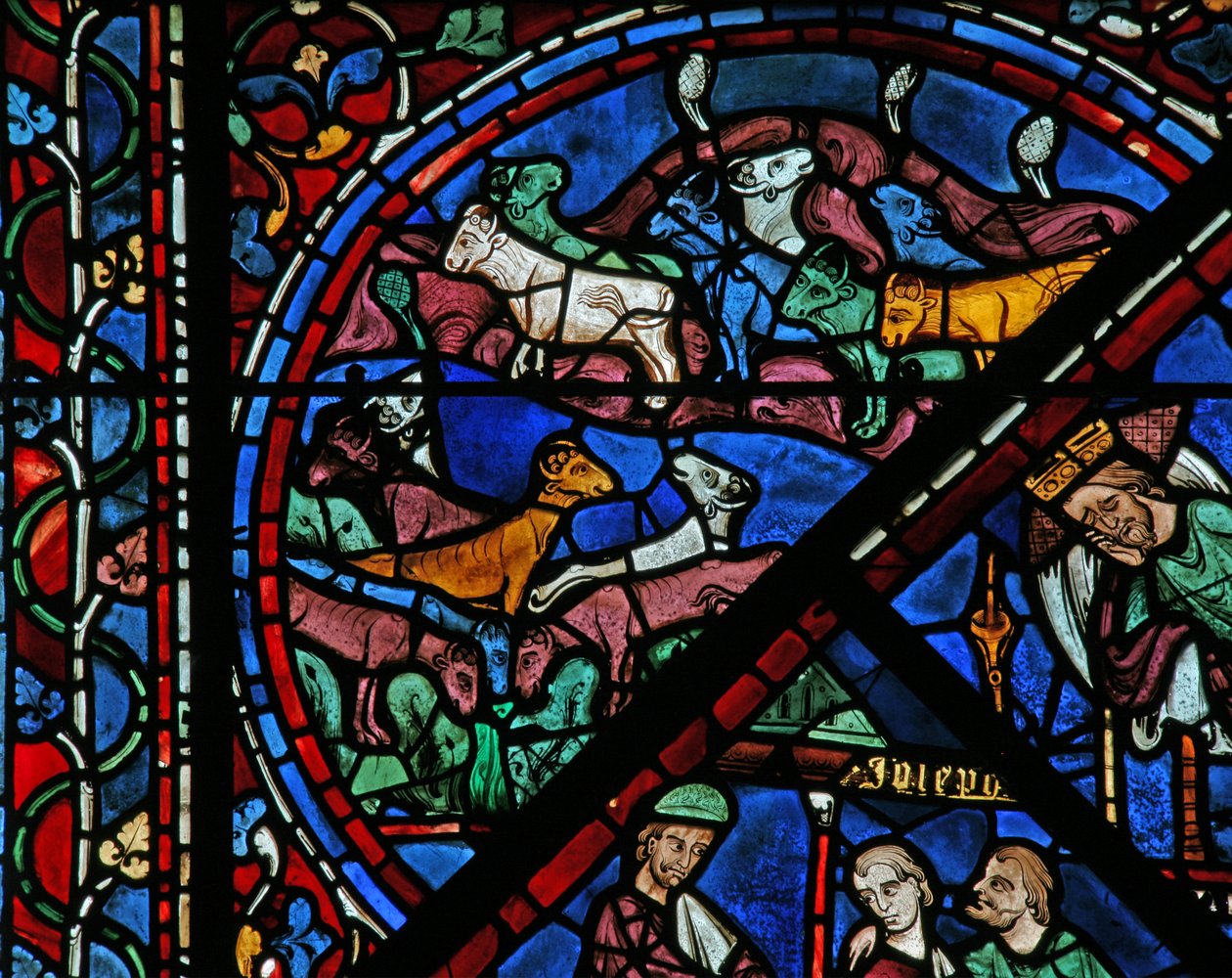 The Joseph Window: The Fat and Lean Cattle in the Dream by French School