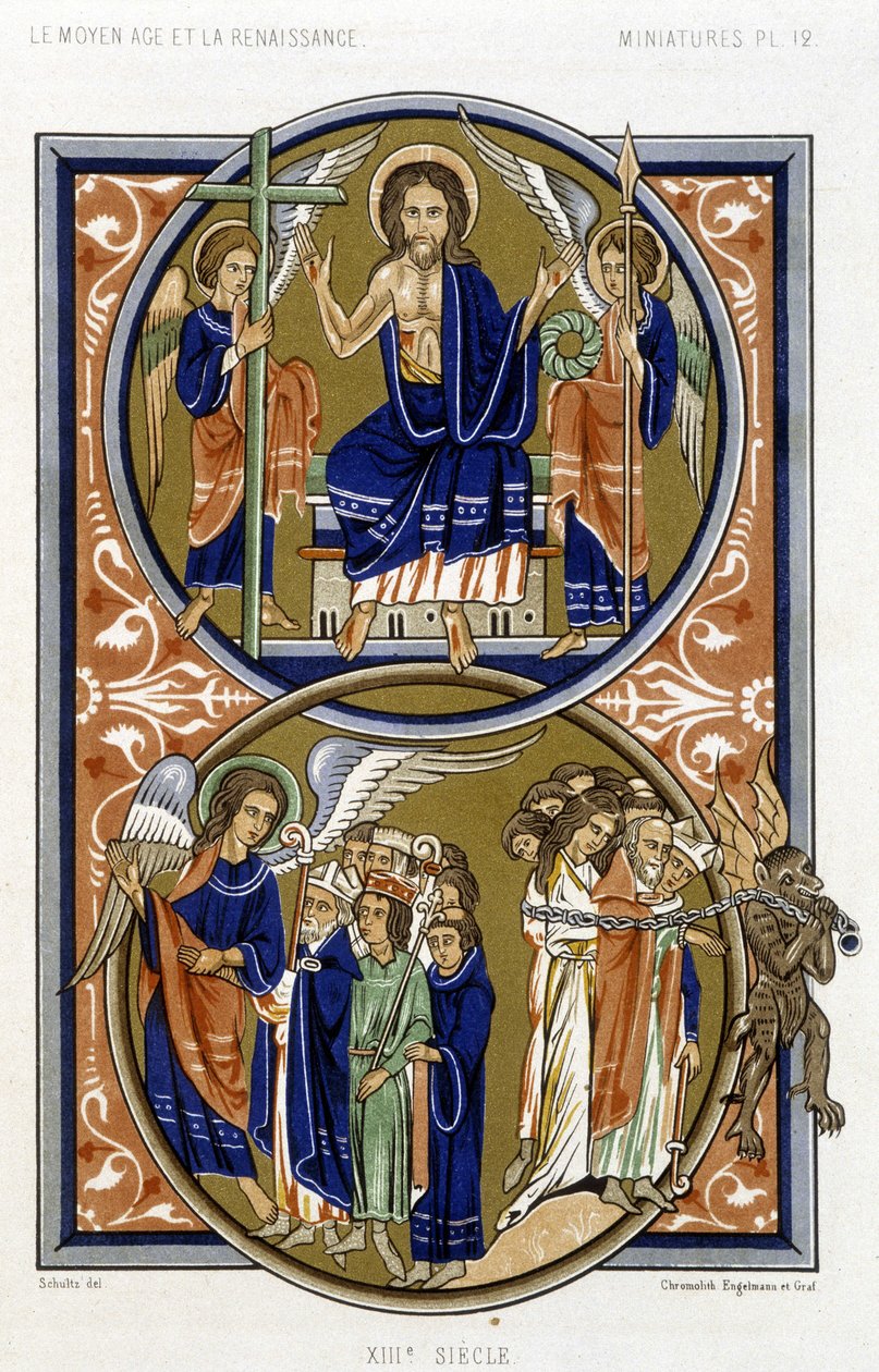 The Last Judgment - Facsimile of a Miniature of the Psalter of St Louis by French School
