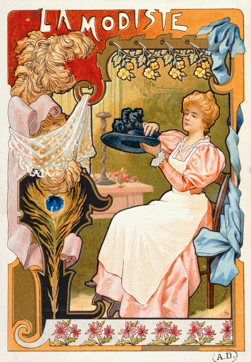 The Milliner, from a series of lithographs depicting different trades by French School