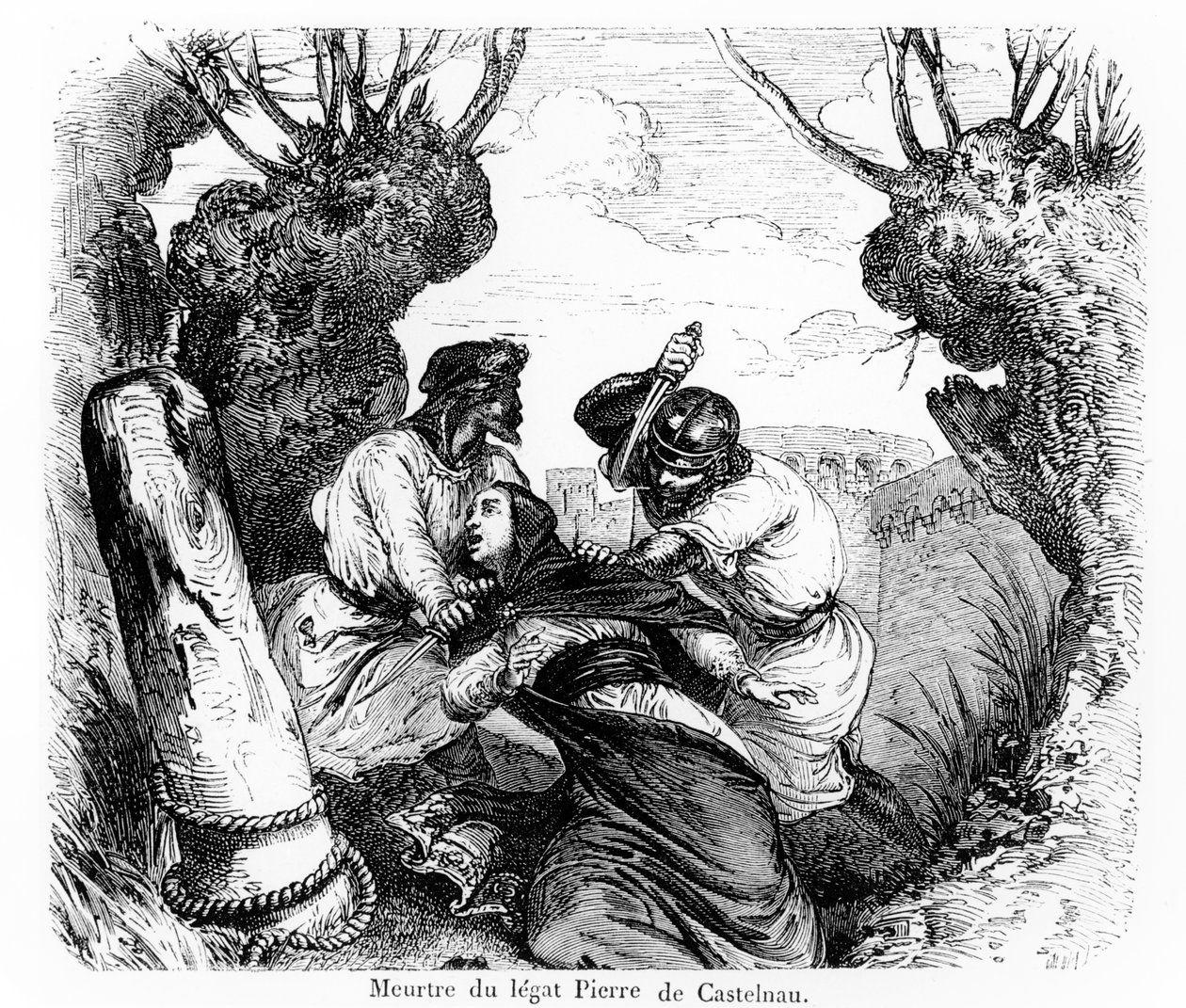 The Murder of the papal legate, Pierre de Castelnau, 1860-80 by French School