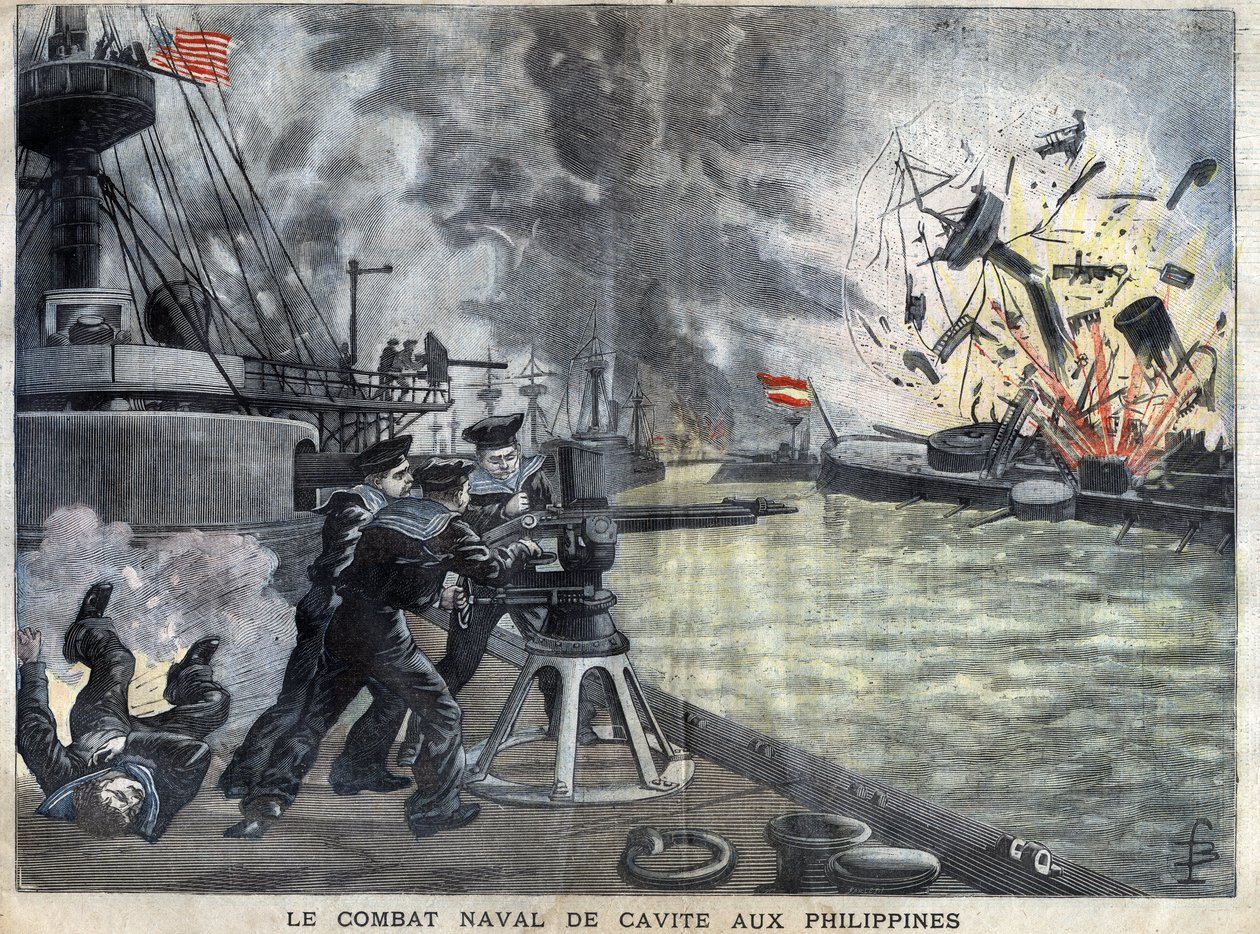 The Naval Battle of Cavite in the Philippines During the Spain - United States War by French School