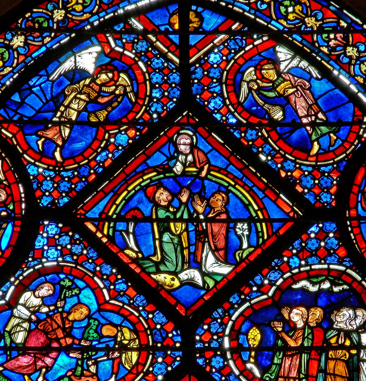 The Noah Window: God on a Rainbow Pronounces He Will Never Do It Again by French School