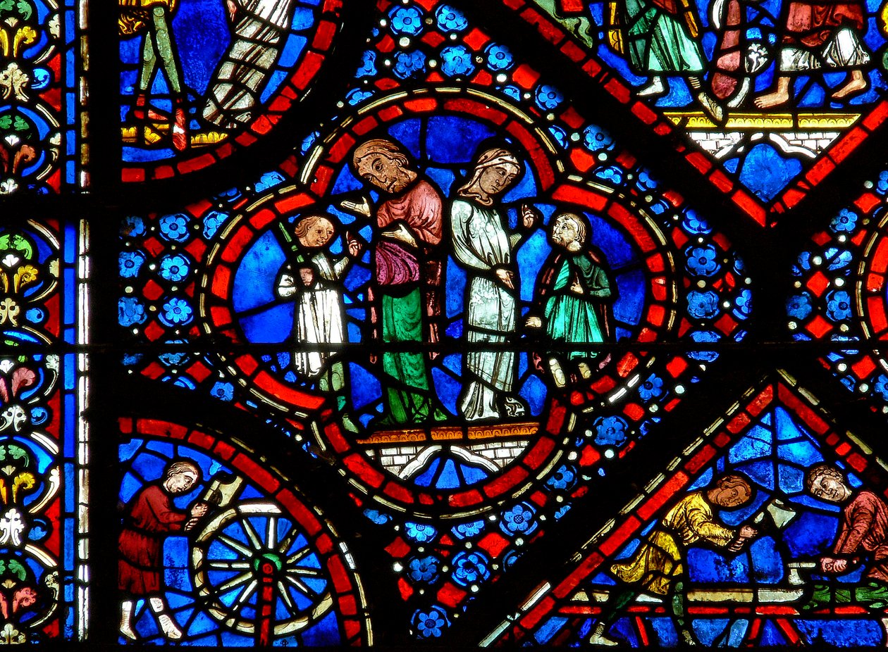 The Noah Window: A Pair of the Nephilim by French School