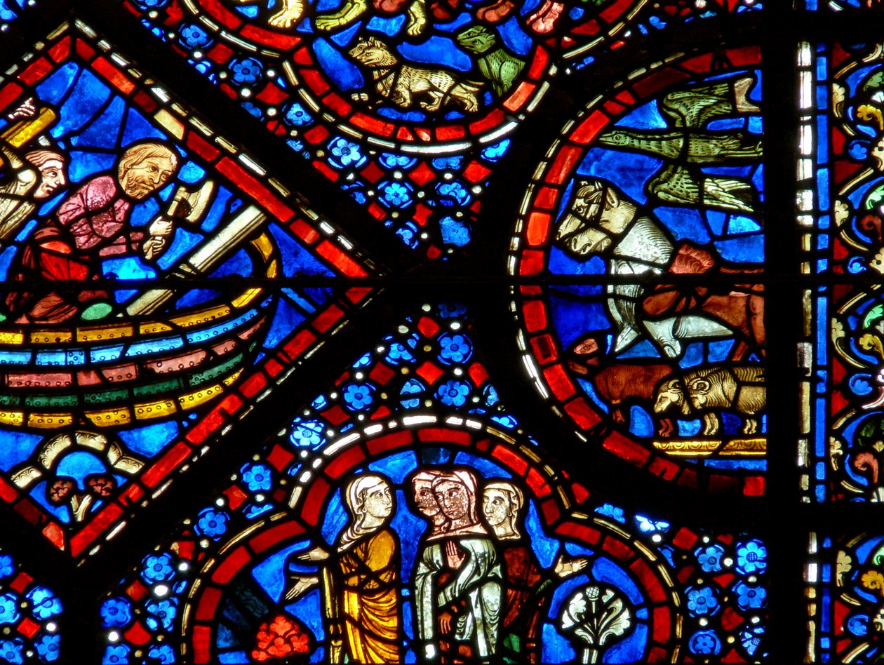 The Noah Window: A Pair of the Nephilim by French School