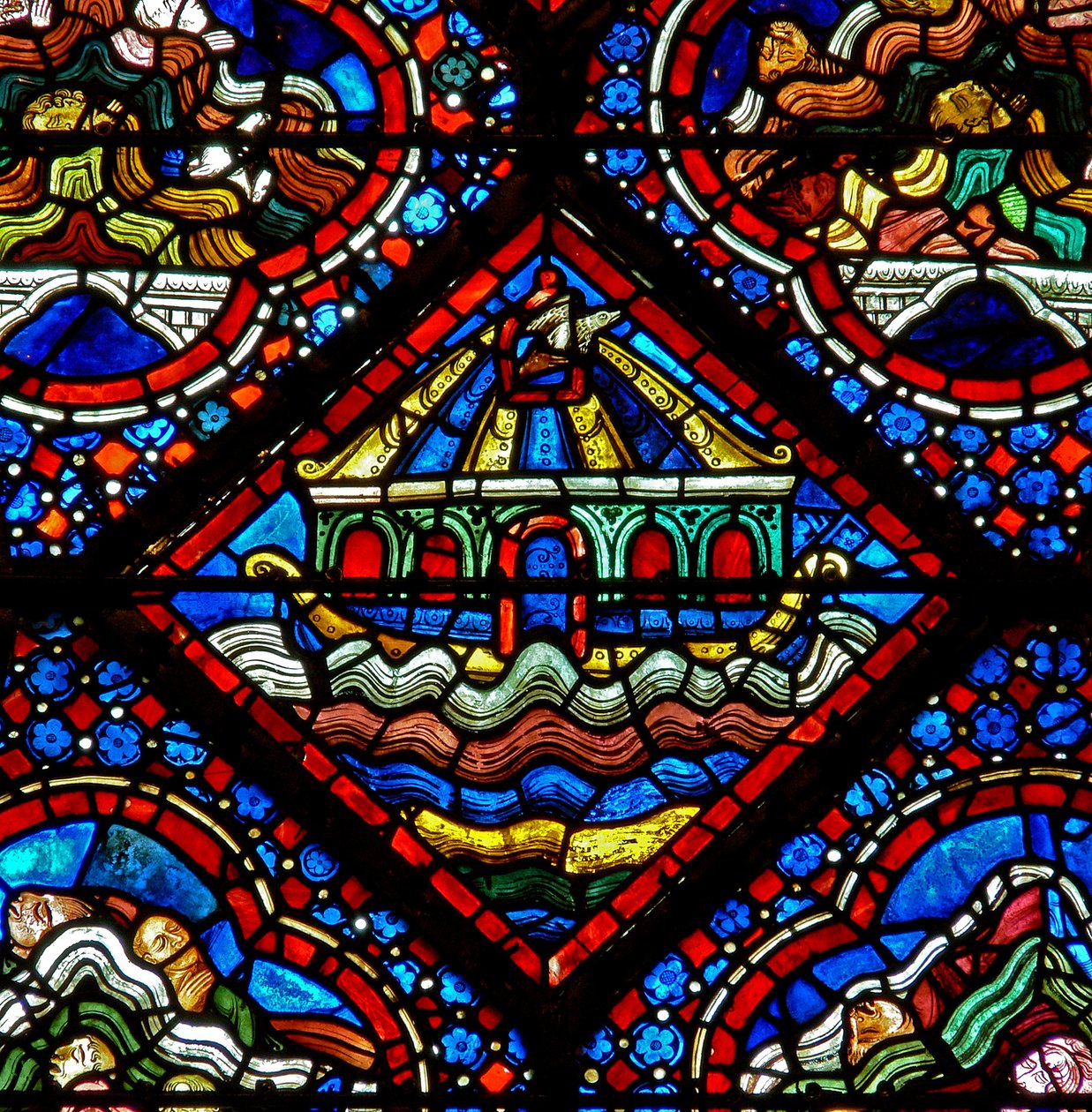 The Noah Window: The Dove is Released from the Ark by French School