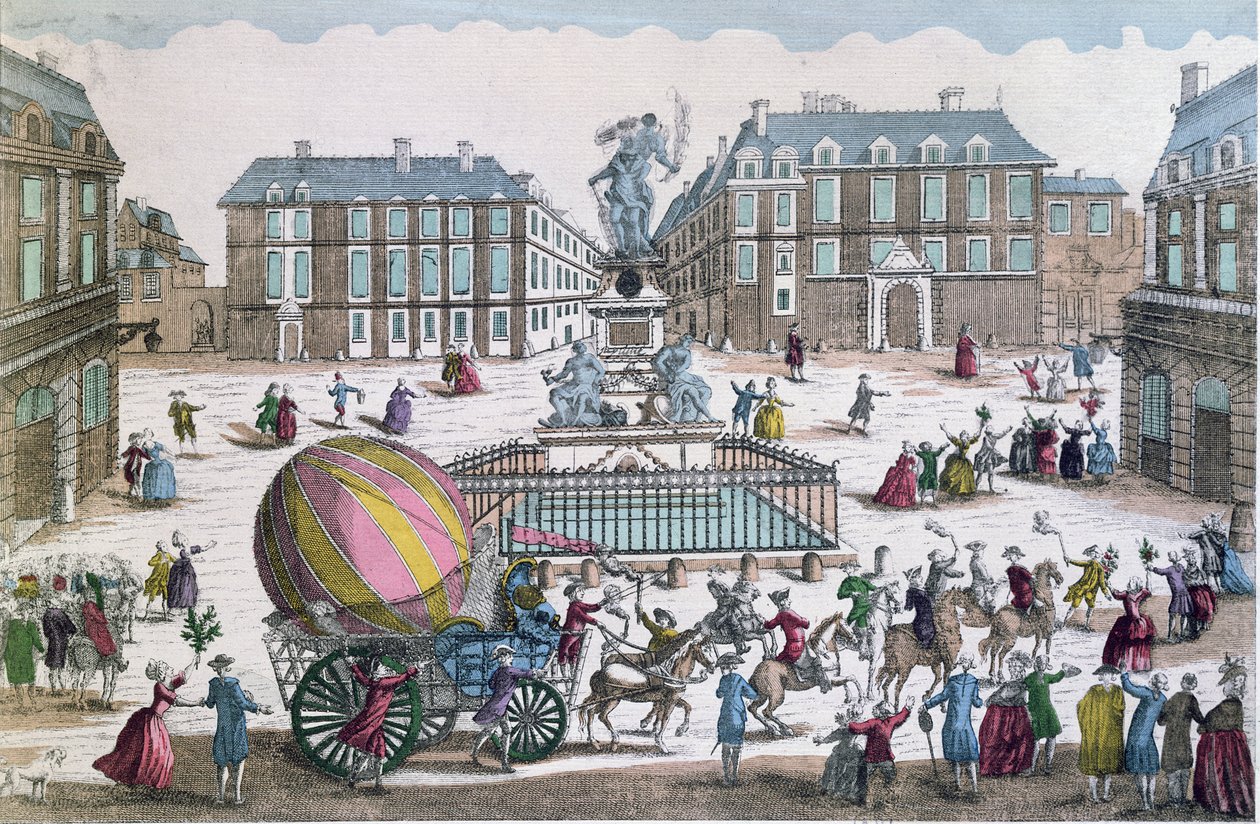 The Return of the Balloon of Jacques Charles and Nicholas Robert by French School