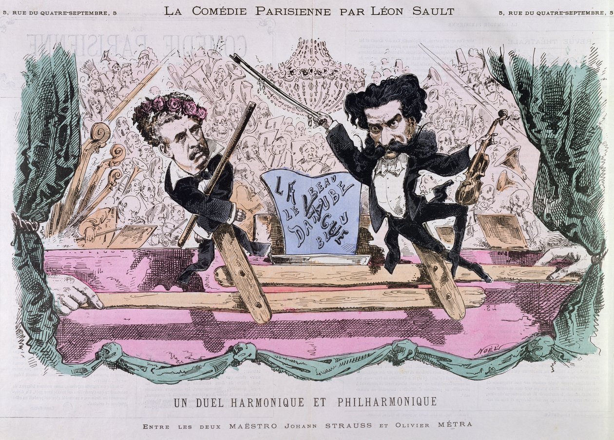 The Rival Composers of Waltzes, Johann Strauss the Younger and Olivier Metra by French School