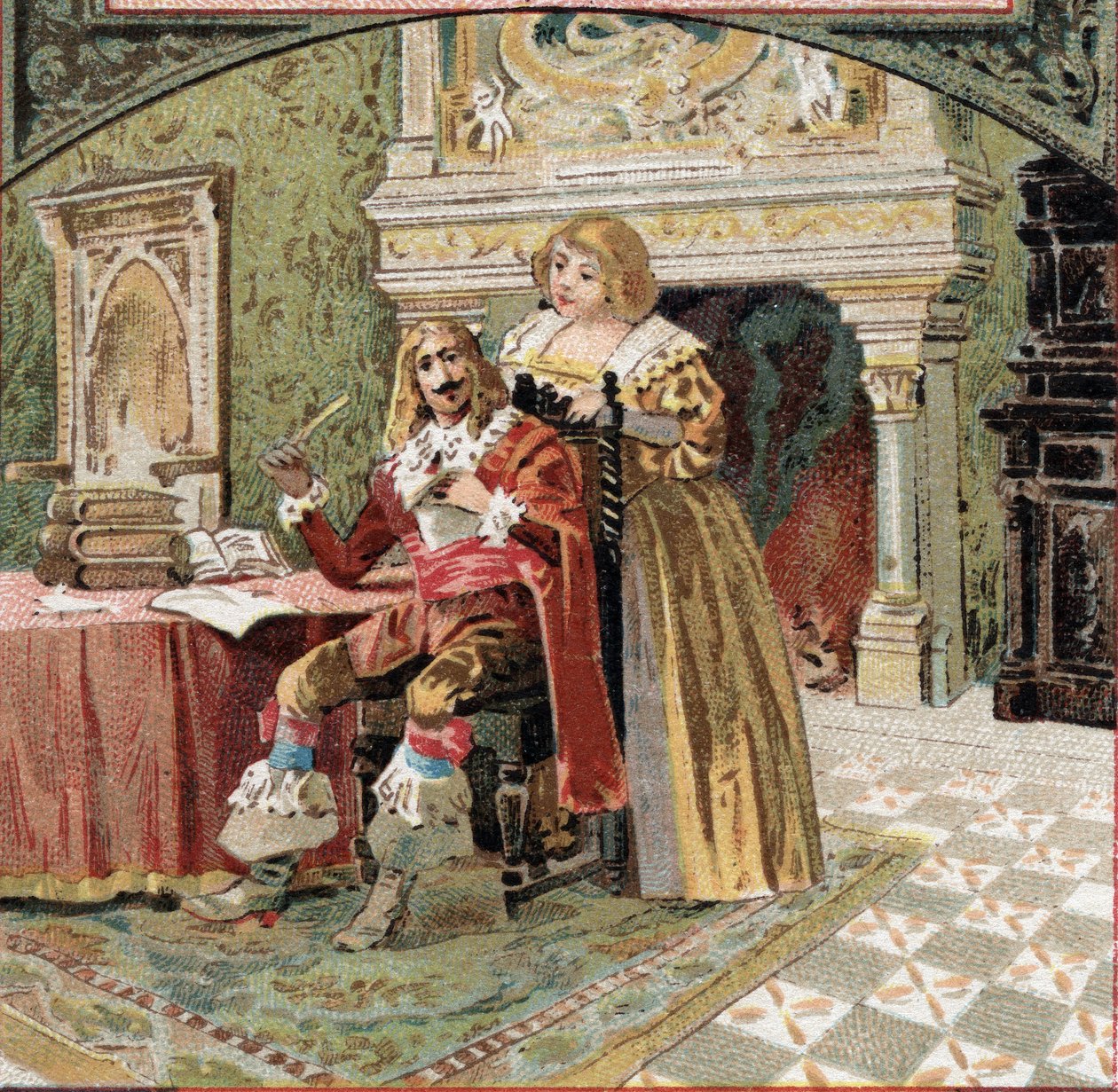 The Sire of Beringhen and Madame du Fargis plotted against Richelieu at the Chateau of Azay-le-Rideau by French School