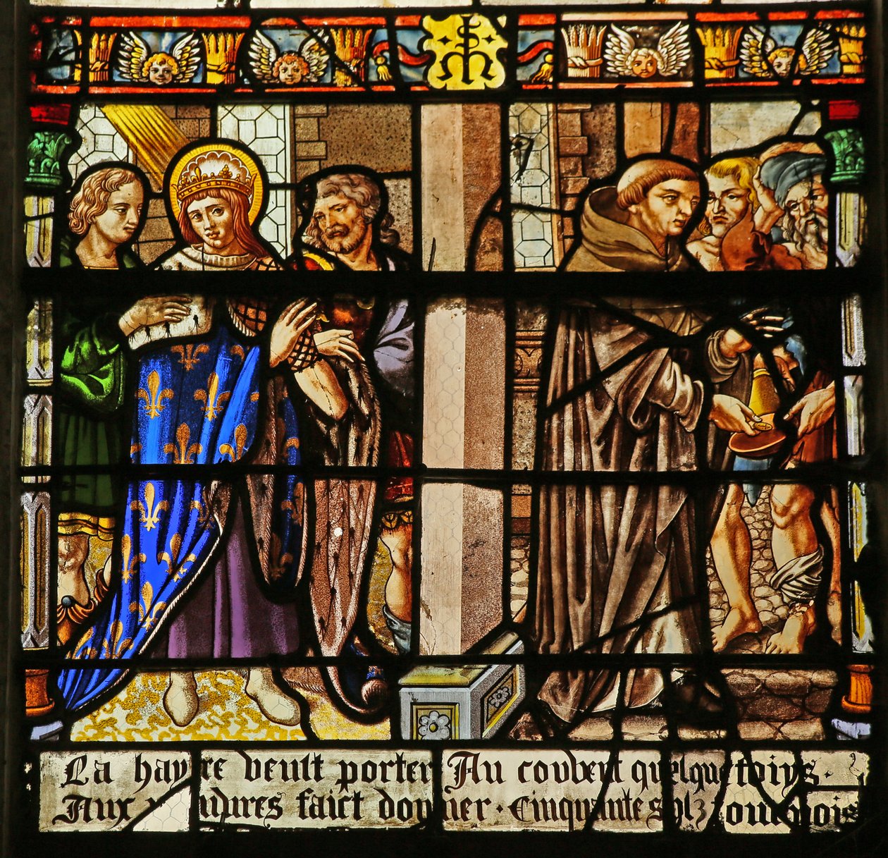 The St Louis Window: Louis Performs Penance and Gives Alms to the Monks by French School