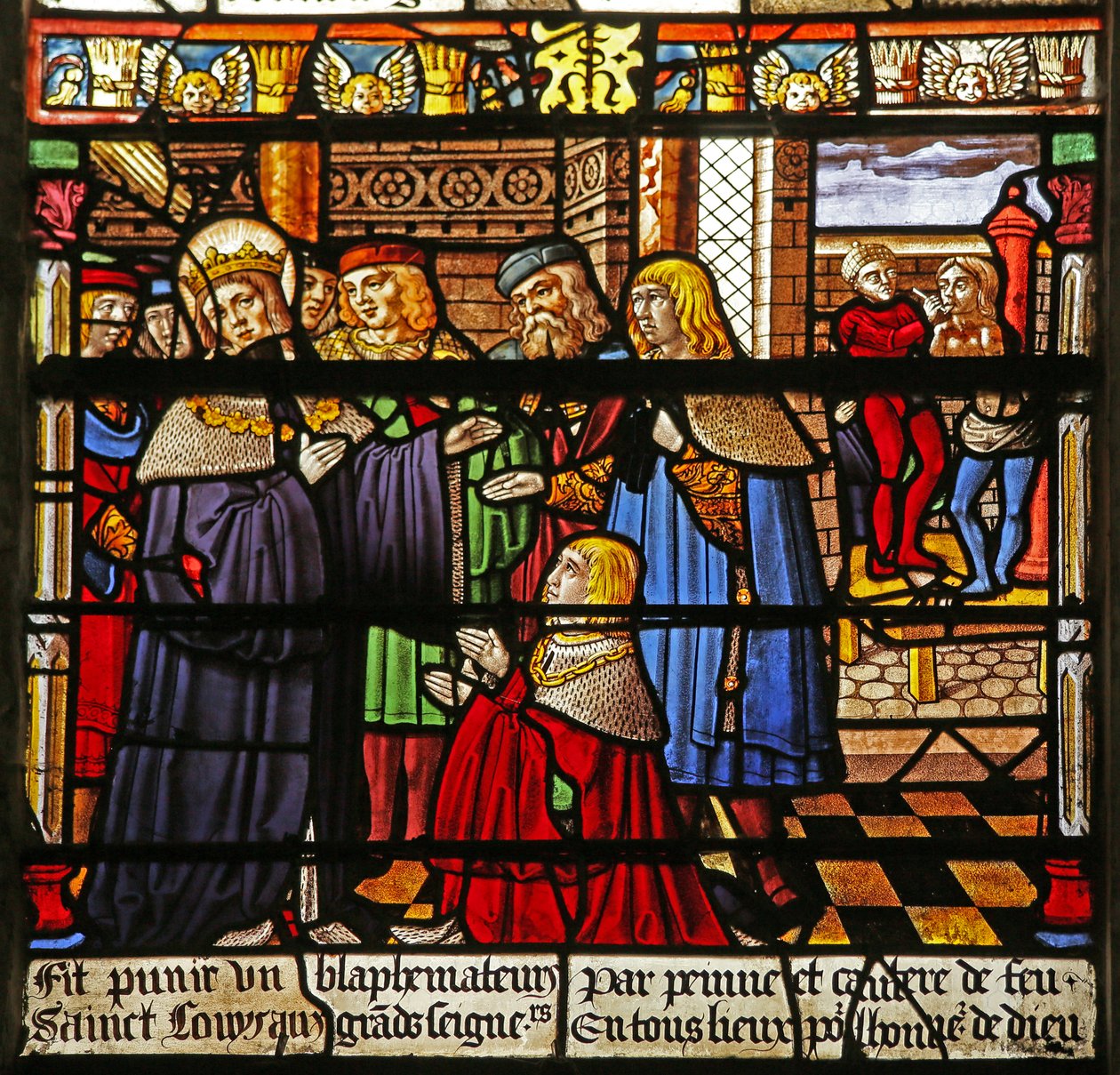 The St Louis Window: The Chastisement of a Blasphemer by French School