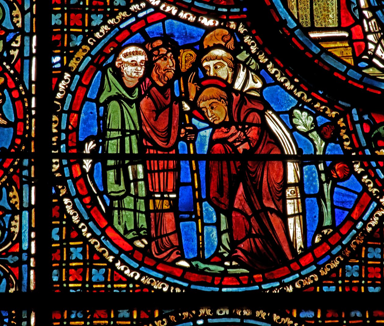 The St Lubin Window: St Avit Blesses Lubin and the Two Monks by French School