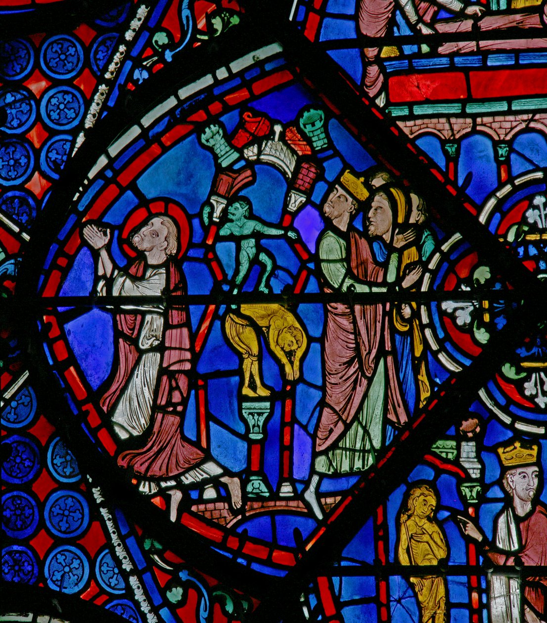 The St Thomas Window: As He Prays Demon Breaks Pagan Statues by French School