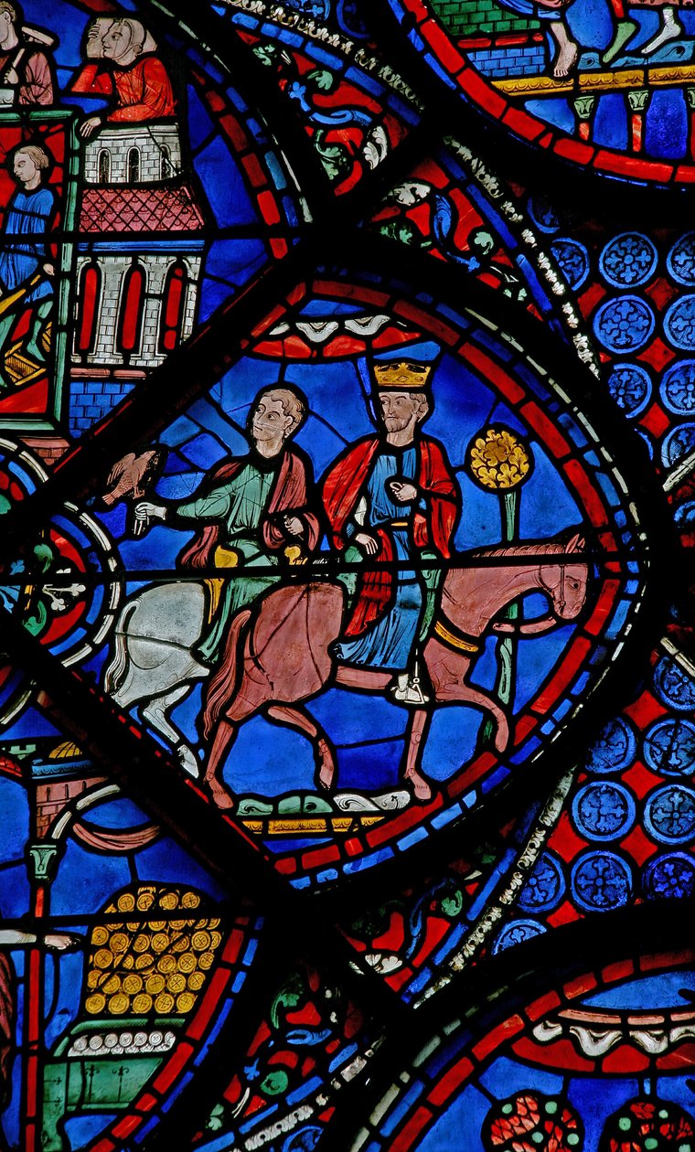 The St Thomas Window: King of India Goes Falconing by French School