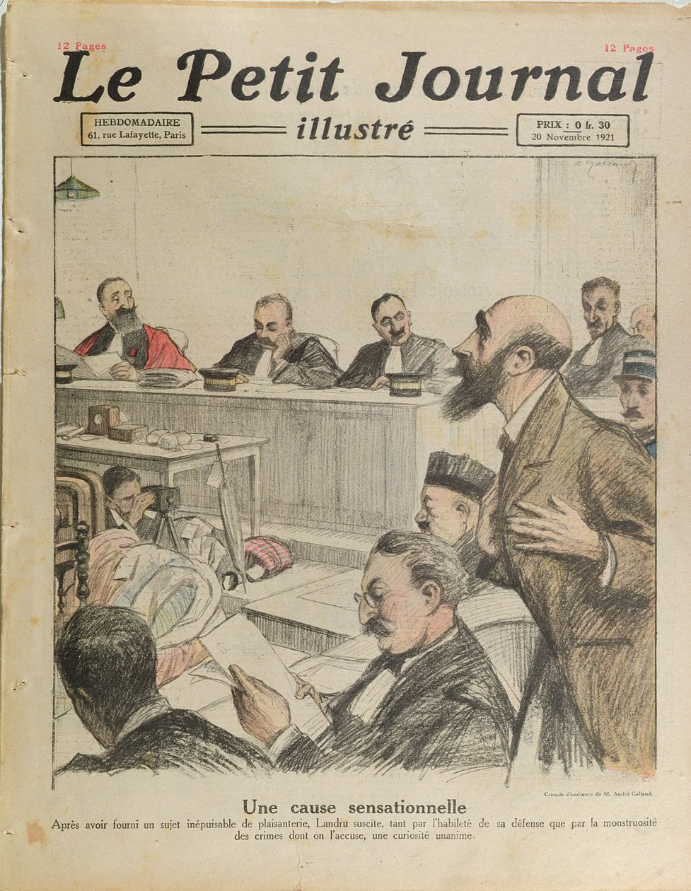 The Trial of Henri Desire Landru (1869-1922) from Le Petit Journal, 20th November 1921 by French School