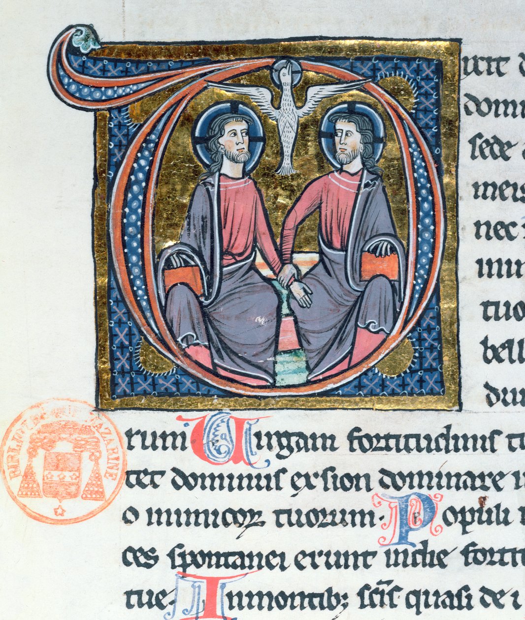The Trinity (illuminated initial from a Latin Bible) by French School