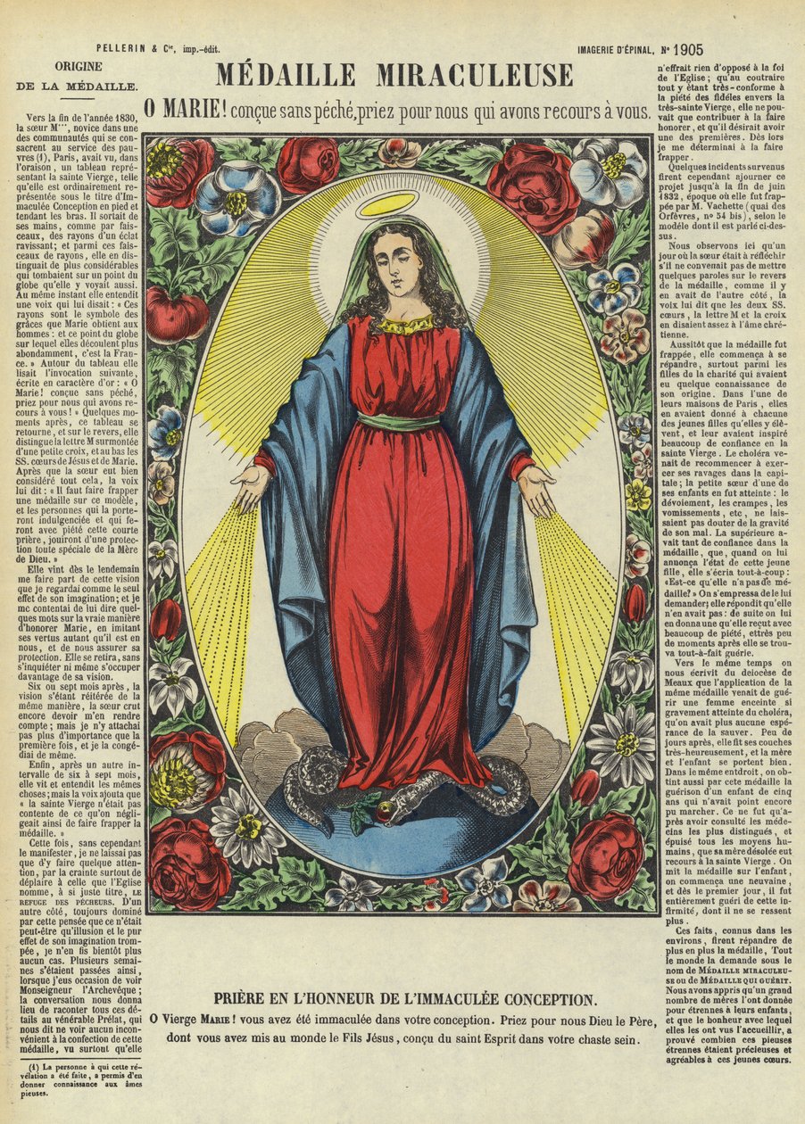 The Virgin Mary and the Miraculous Medal by French School