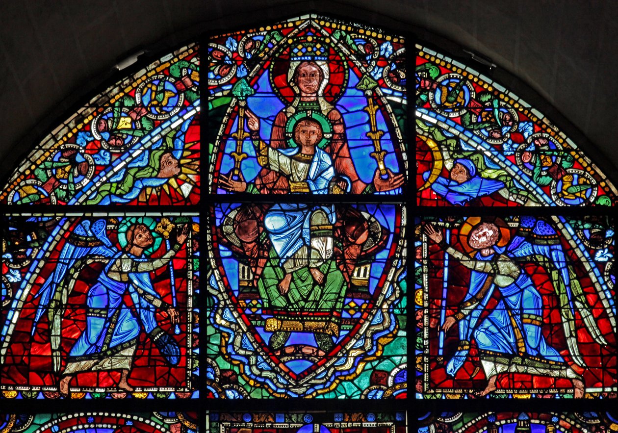 The Virgin Mary Enthroned and Christ Child with Two Angels by French School