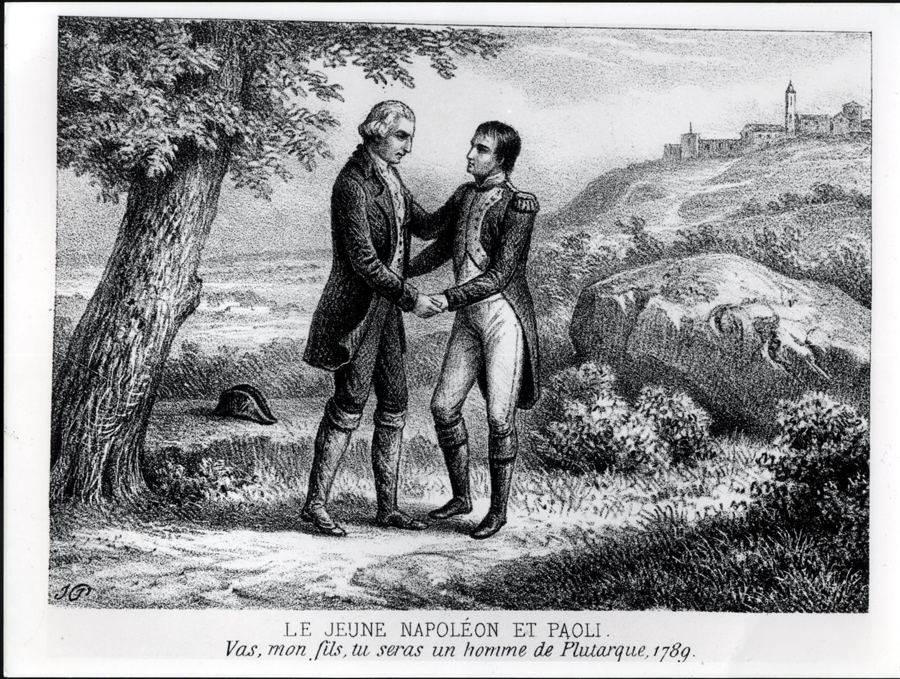The Young Napoleon Bonaparte meeting Pasquale Paoli in 1789, from a book on Corsica by J.A. Galetti, Paris, 1863 by French School