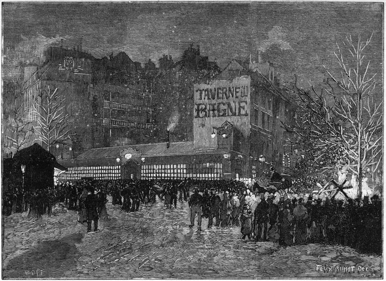 The annual festival of Montmartre and the Taverne du bagne in Paris, in 