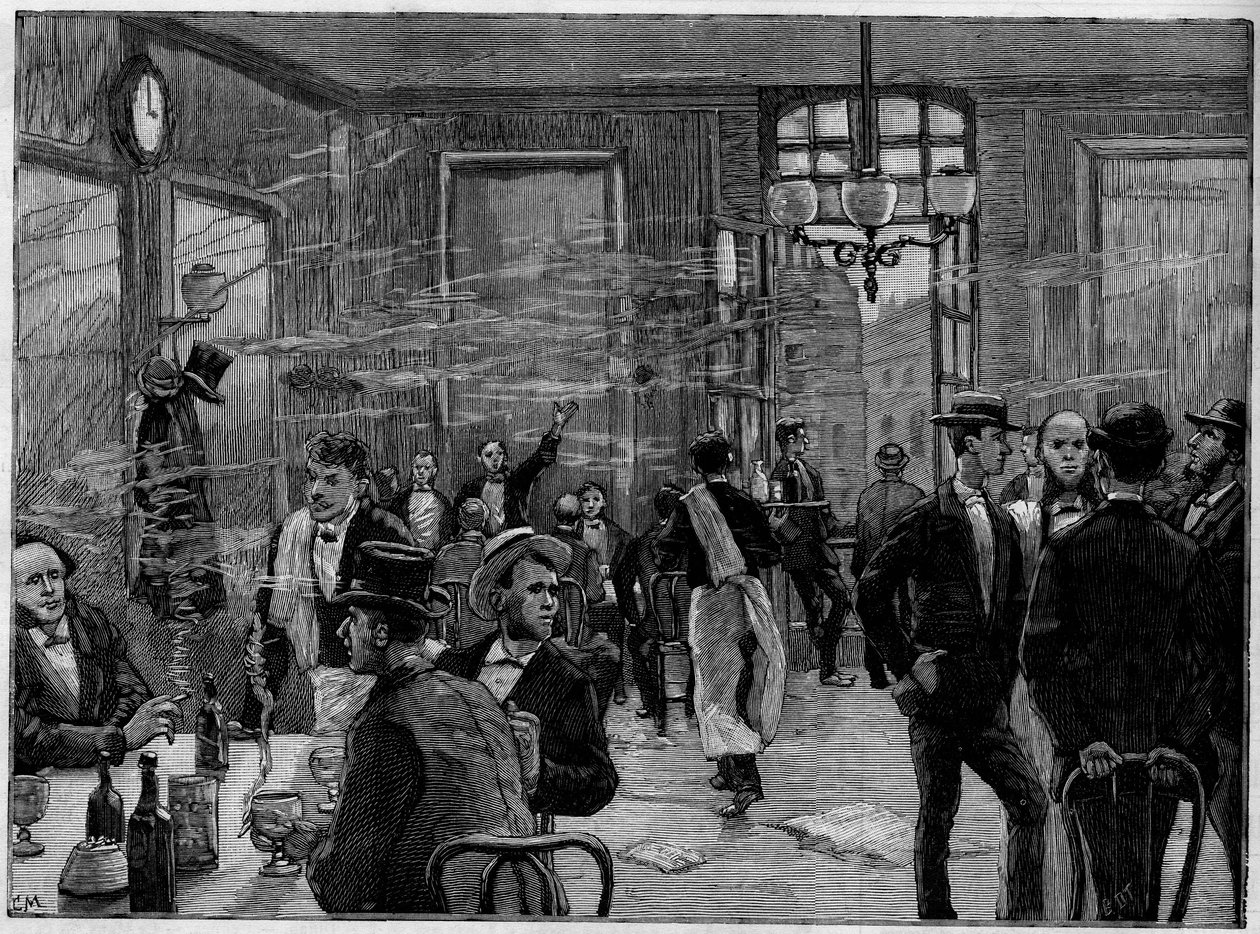 The coffee boys in an establishment on Rue Montmartre in Paris, In 