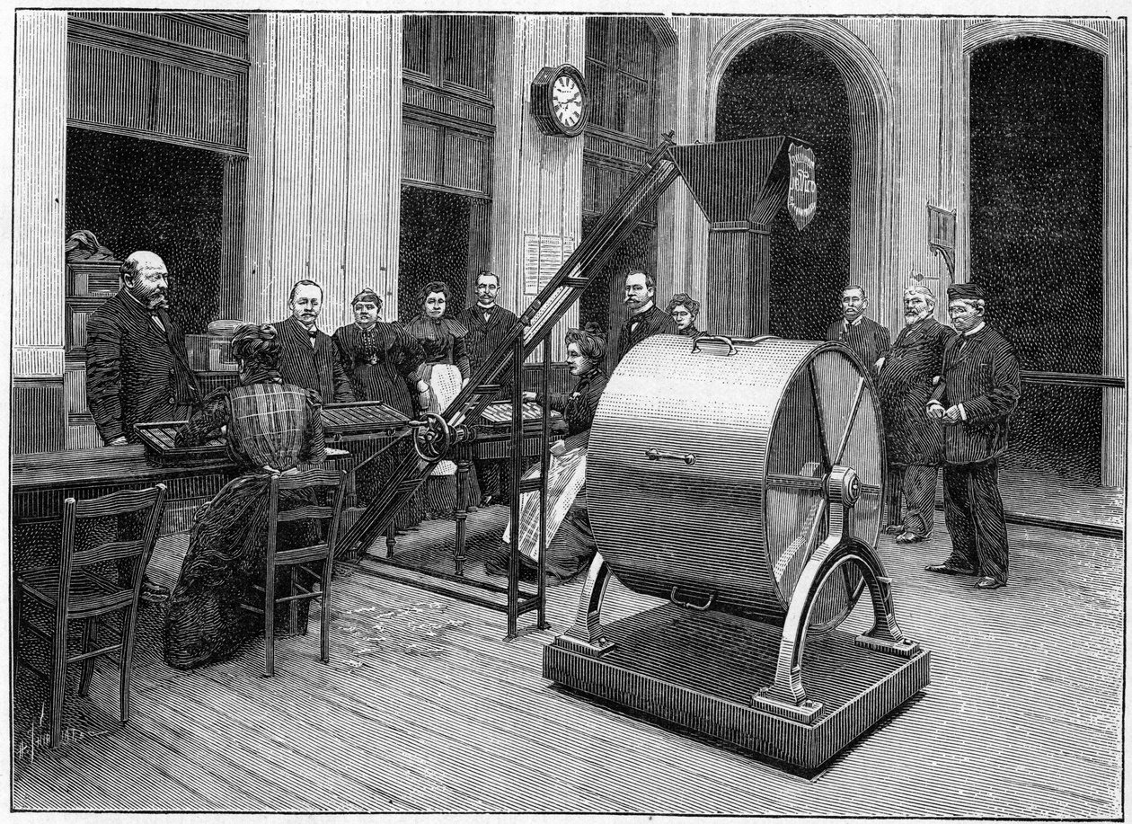 The drawing room of the Credit Foncier in 1898. by French School
