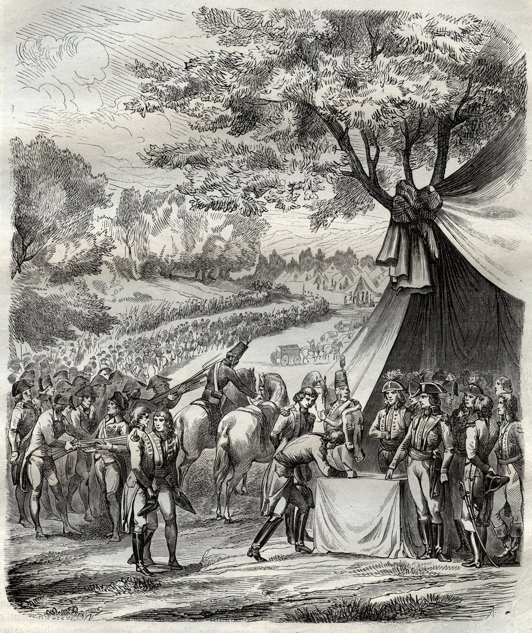 The end of the Vendee war - Hoche signs a treaty with the Bretons - French Revolution - The pacification of the Vendee - Accords de la Mabilais, 20 April 1795 - signed between General Hoche and the Chouan leaders - Signature of the Treaty of the Mabilais by French School
