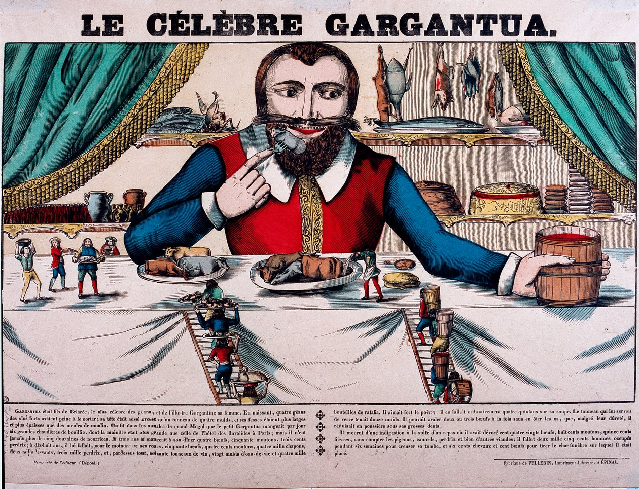 The Famous Gargantua Character from the Novels by François Rabelais. Epinal Imaging, 19th Century by French School