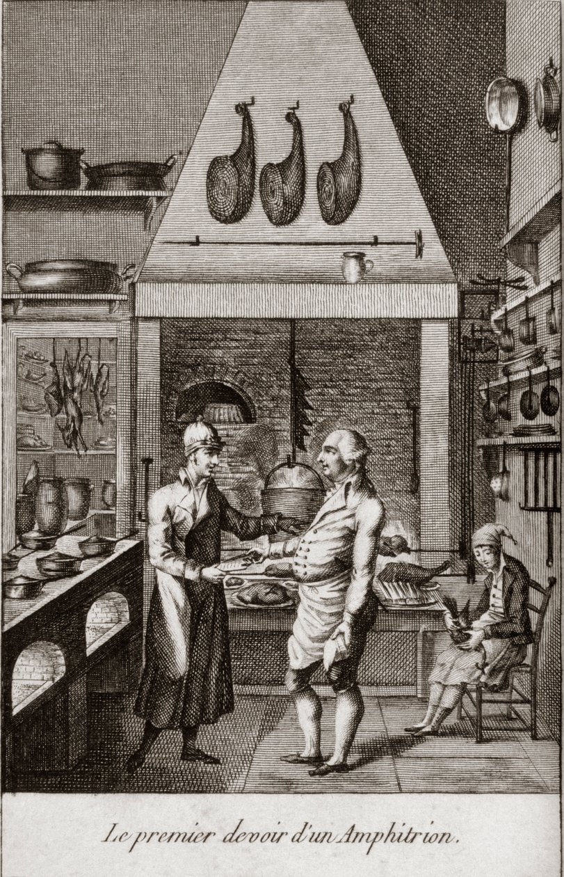 The first duty of an Amphitrion - engraving in 