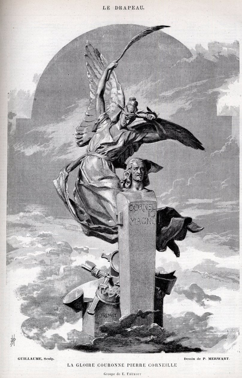 The glory crown Pierre Corneille - drawing by Merwart for 