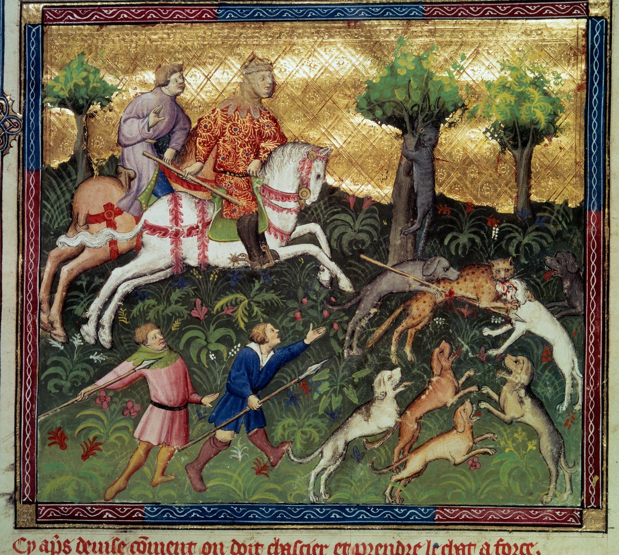 The hunt for wild cat Miniature taken from “The book of hunting” by Gaston III Phoebus, Count of Foix, Lord of Bearn by French School