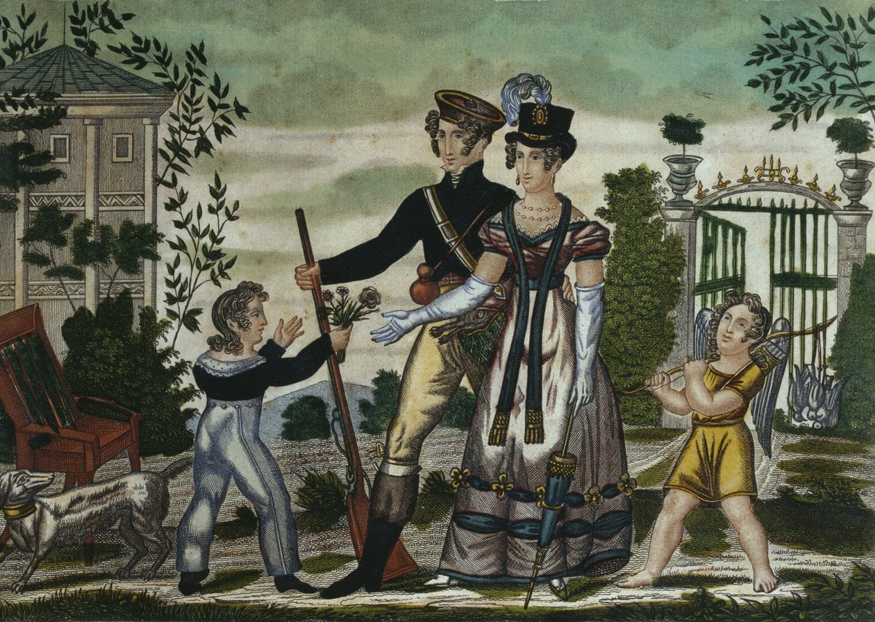 The hunters return, plate 4 by French School